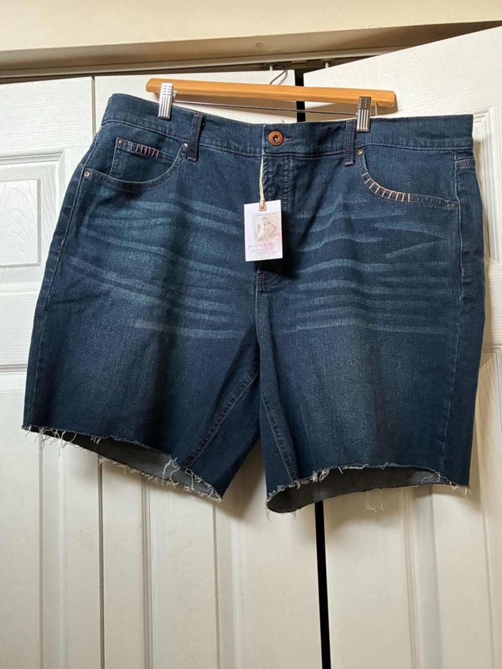 Jessica Simpson Dark Blue Relaxed Denim Shorts, Size 18W